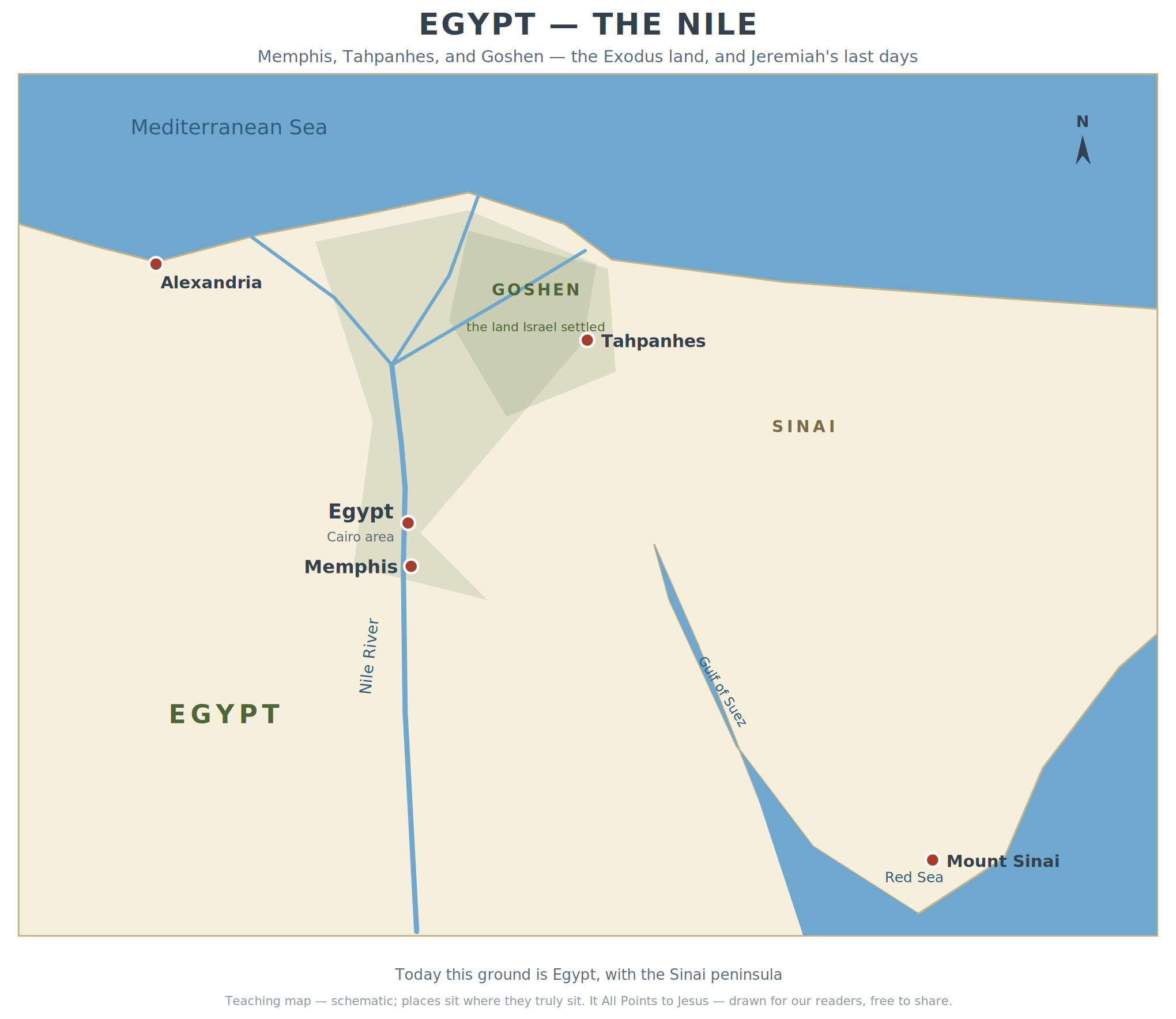 Egypt and the Nile — Memphis, Tahpanhes, and Goshen — the Exodus land, and Jeremiah's last days