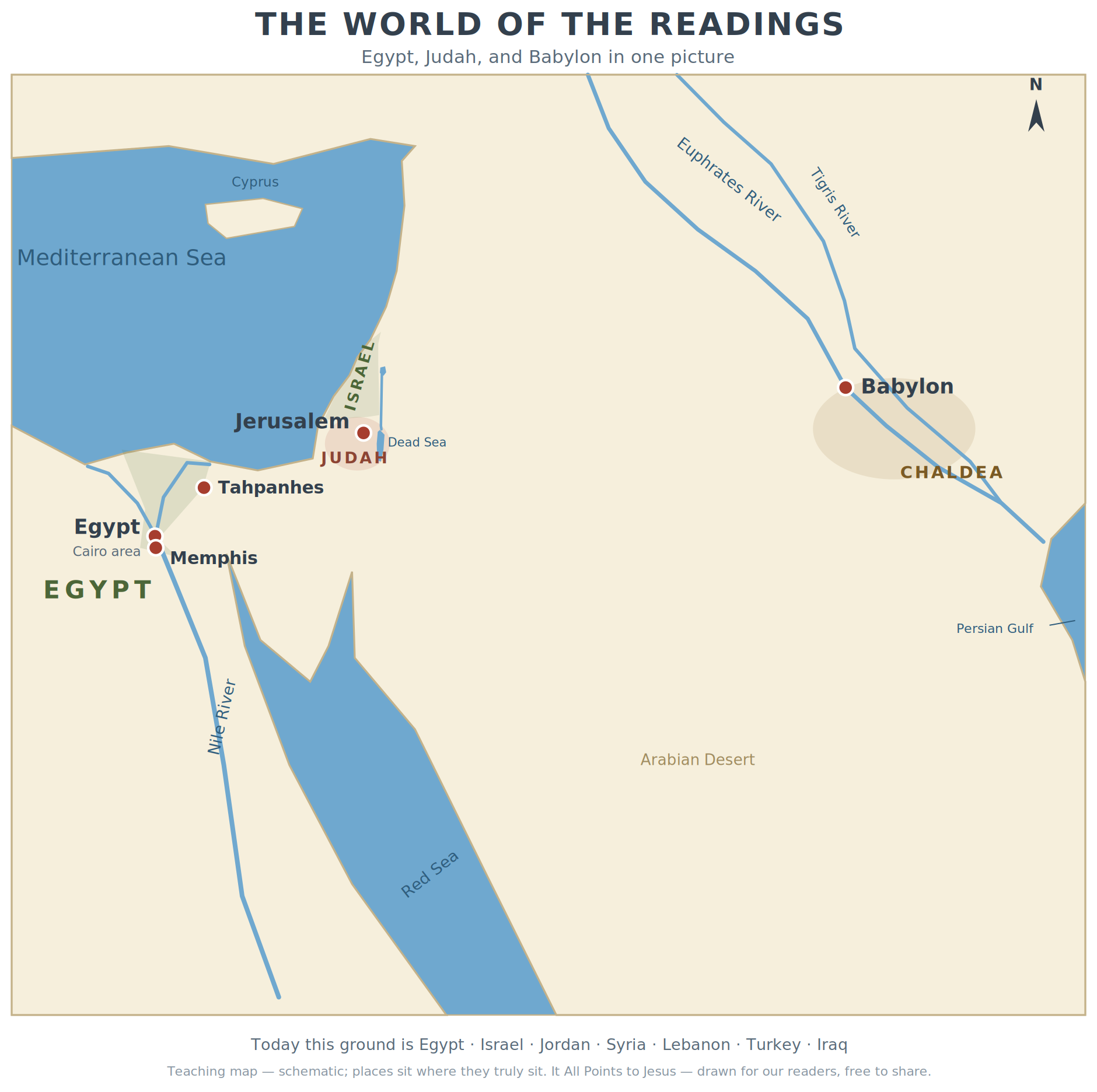 The World of the Readings — Egypt, Judah, and Babylon in one picture